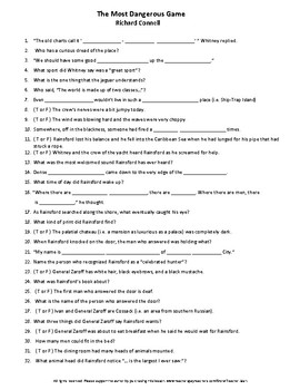 The Most Dangerous Game Worksheet Answers - Worksheet List