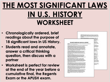 laws important most history apush ush review