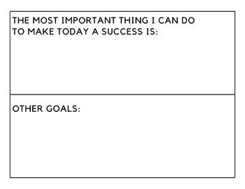 Preview of The Most Important Thing I Can Do to Make Today a Success Is... and Other Goals