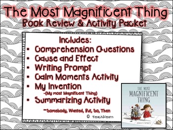 Preview of Growth Mindset - The Most Magnificent Thing - Story Elements