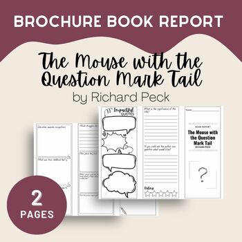 Preview of The Mouse with the Question Mark Tail Book Report Brochure, PDF, 2 Pages