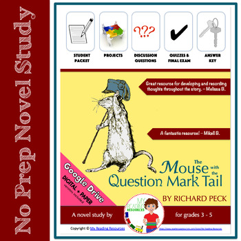 Preview of Novel Study: The Mouse with the Question Mark Tail (Print + DIGITAL)