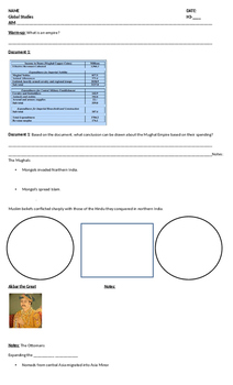 Preview of The Mughal and Ottoman Empires Worksheet