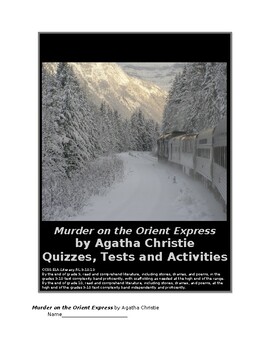 Preview of The Murder on the Orient Express by Agatha Christie Quizzes, Tests, Activities