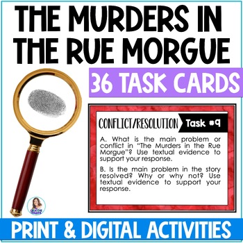 Preview of The Murders in the Rue Morgue by Edgar Allan Poe -  Short Story Task Cards
