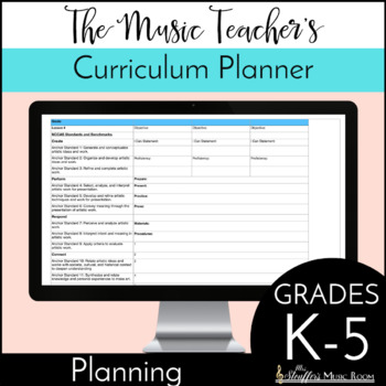 Preview of The Music Teachers Curriculum Planner Editable