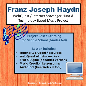 Preview of Music of Franz Joseph Haydn - WebQuest & Music Composition | Distance Learning