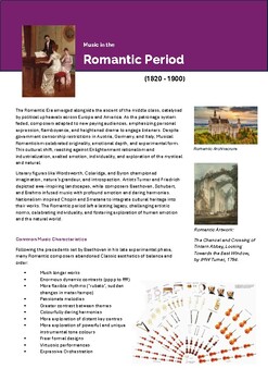 Preview of The Music of the Romantic Period - Extensive Handout