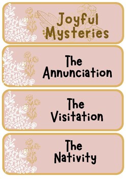 Preview of The Mysteries of the Rosary Display Cards