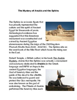 Preview of The Mystery of Anubis and the Sphinx PDF