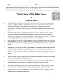 The Mystery of the Baker House Reading Comprehension passage