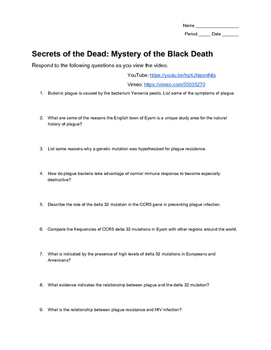 Preview of The Mystery of the Black Death: Video Guide