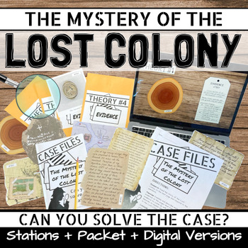 Preview of The Mystery of the Lost Colony of Roanoke Primary Sources Research Activity