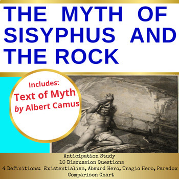 Preview of Greek Mythology, Myth of Sisyphus, Absurd Hero, Existentialism, Worksheet