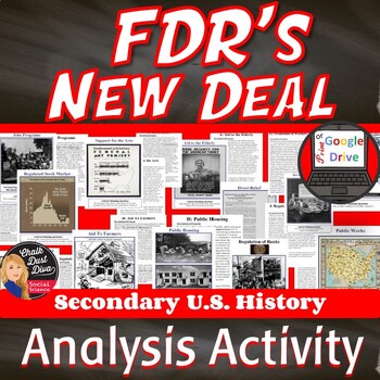 Preview of FDR's NEW DEAL programs - The Great Depression - Printable & Digital