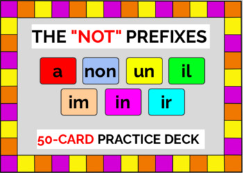 Preview of The "NOT" Prefixes, 50-card deck - BOOM CARDS
