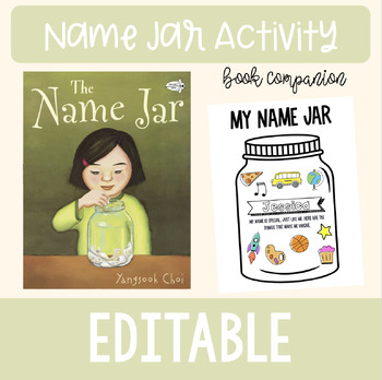 Preview of The Name Jar Activity, Book Companion, Back to School Activity