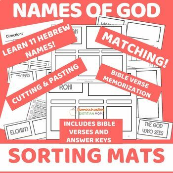 Preview of The Names of God Bible Project - Sorting and Matching