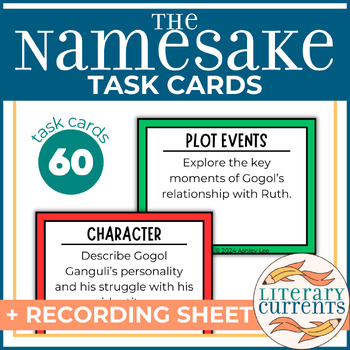 Preview of The Namesake | Lahiri | Analytical Task Cards Recording Sheet | AP Lit HS ELA