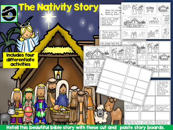 The Nativity Story Cut And Paste Activity by Hush-a-bye | TPT