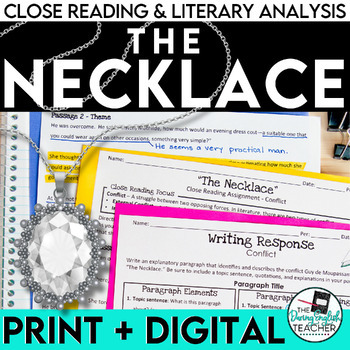 Preview of The Necklace Close Reading Assignment Literary Analysis - PRINT & DIGITAL