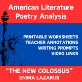 The New Colossus: American Lit Poetry- Print and Go Lessons 