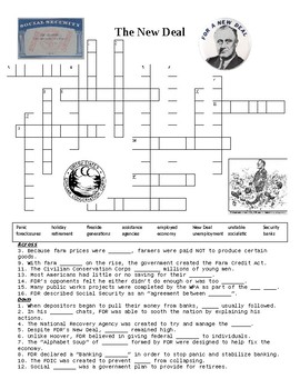 The New Deal Crossword Puzzle or Web Quest by Vagi s Vault TpT
