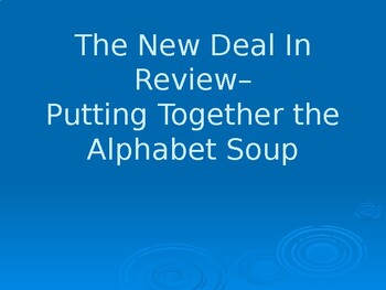 Preview of The New Deal In Review– Putting Together the Alphabet Soup Webquest PPT