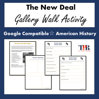 Preview of The New Deal One-Pager and Gallery Walk Activity (Google Comp)