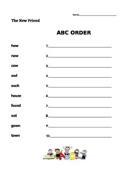 Preview of The New Friend  Journeys 1st Grade- ABC Order