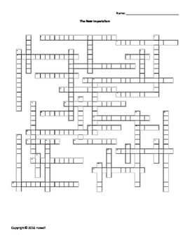 The New Imperialism Vocabulary Crossword for World History | TpT