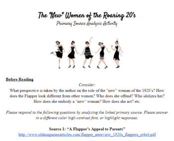 Preview of The "New" Woman of the 1920's