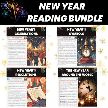 Preview of The New Year Reading Comprehension Bundle | The New Year History and Traditions