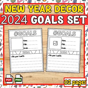 Preview of The New year Freebies | New year goal set | free goal set pages for the new year