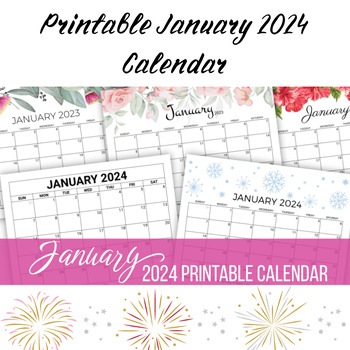 The New year calendar Winter-Themed January Calendar blank Template