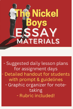 Preview of The Nickel Boys ESSAY materials - Analytical Writing Prompt - Nickle - Summative