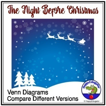 Preview of Twas the Night Before Christmas Compare and Contrast Activity with Venn Diagrams