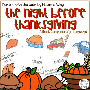 Preview of The Night Before Thanksgiving A Book Companion for Language