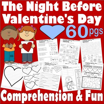 Preview of The Night Before Valentine’s Day Read Aloud Book Companion Comprehension ELA