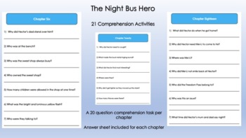 Preview of The Night Bus Hero Reading Comprehension Bundle (21 activities)