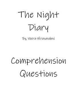 Preview of The Night Diary Comprehension Questions