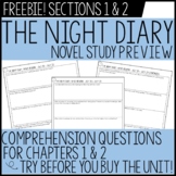 The Night Diary Novel Study Digital Learning FREEBIE / PREVIEW