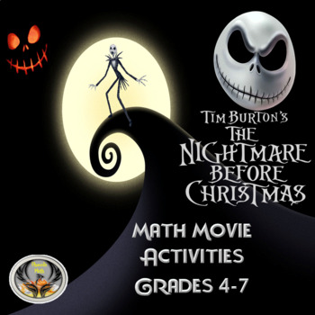 Preview of The Nightmare Before Christmas Math Activities Grades 4-7