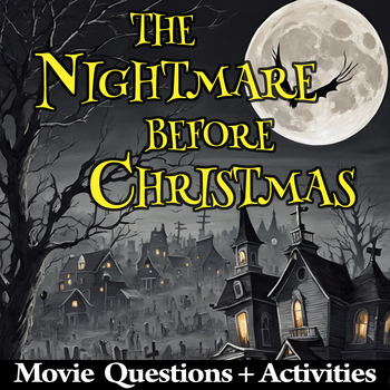 Preview of The Nightmare Before Christmas Movie Guide + Activities | Halloween | Ans Key