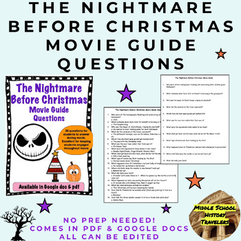 Preview of The Nightmare Before Christmas Movie Guide Questions