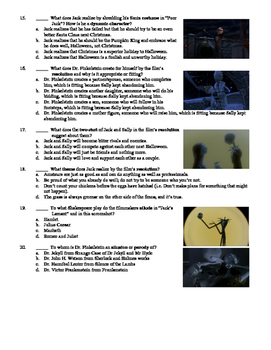 The Nightmare before Christmas Film 1993 20 Question Multiple Choice Quiz