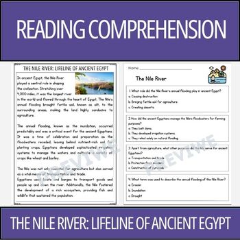 Preview of The Nile River: Lifeline of Ancient Egypt - Reading Comprehension Activity