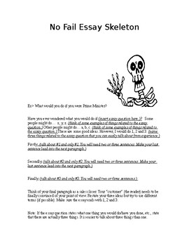 Preview of The "No Fail" Essay Skeleton