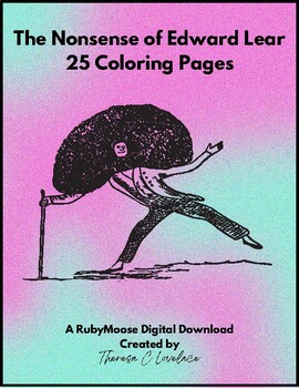 Preview of The Nonsense of Edward Lear, 25 Coloring Pages for Adults