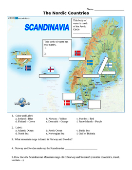 Preview of The Nordic Countries Map Activities - Scandanavia, Northern Europe